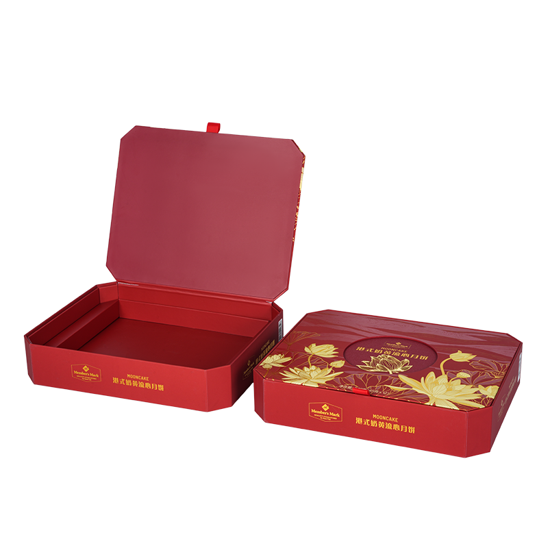 Caixa rígida para embalagem de bolo com porta dupla