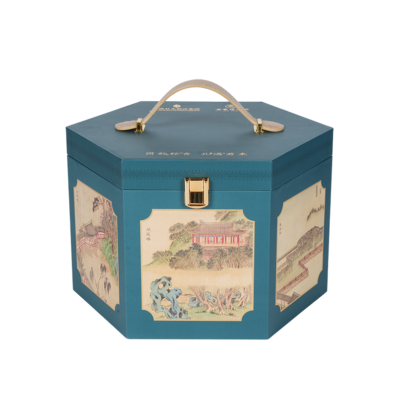 Caixa rígida para embalagem de bolo com porta dupla