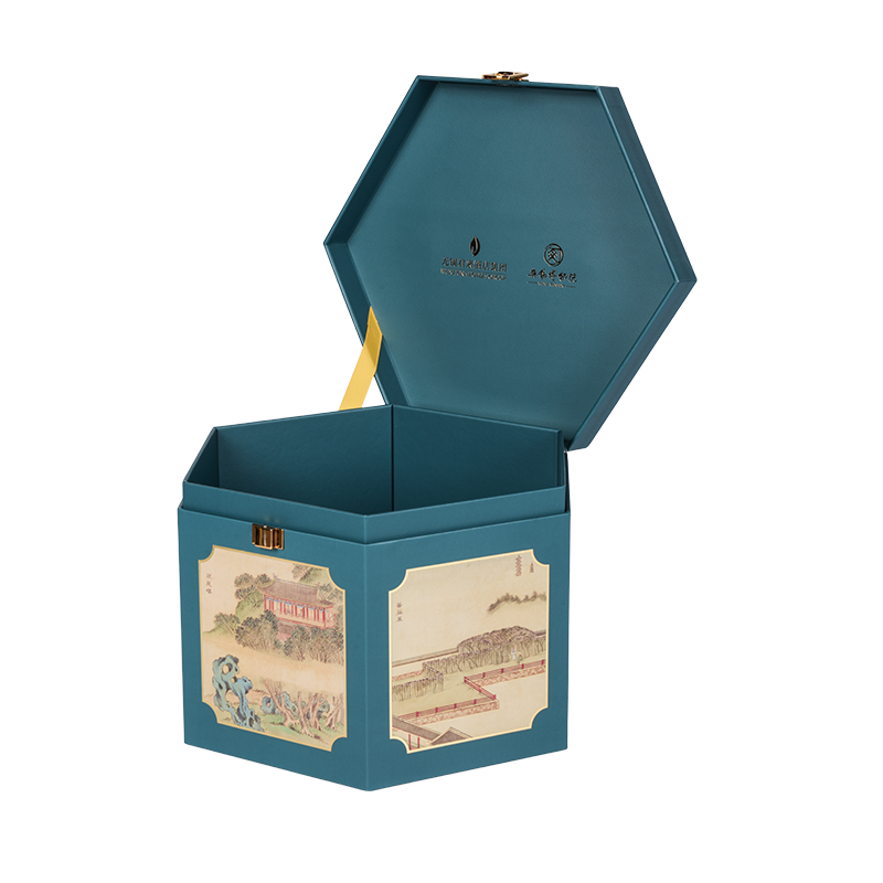 Caixa rígida para embalagem de bolo com porta dupla