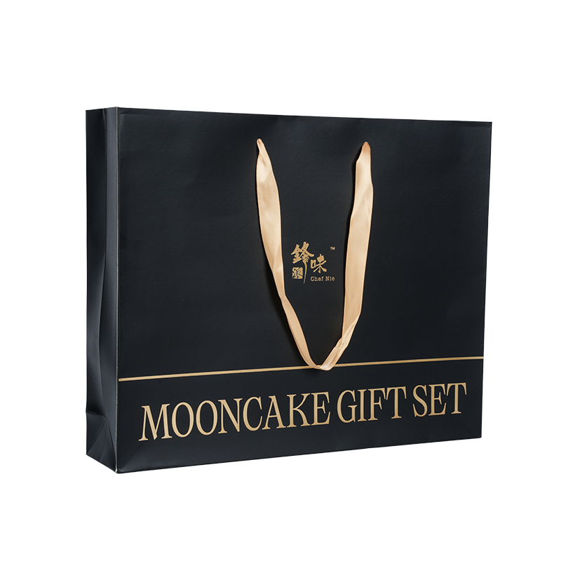 Saco de transporte para bolo em kraft/papelão branco com alça resistente à água