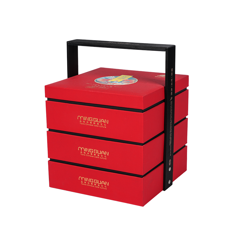 Caixa rígida para embalagem de bolo com porta dupla