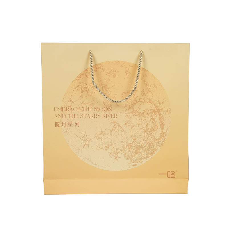 Saco de transporte para bolo em kraft/papelão branco com alça resistente à água