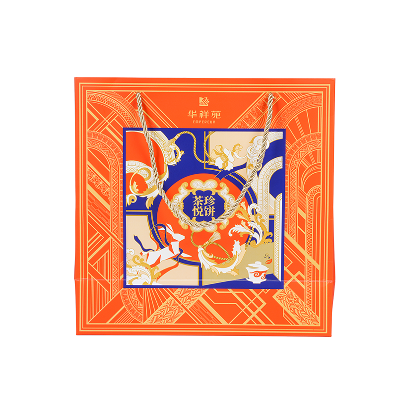 Saco de transporte para bolo em kraft/papelão branco com alça resistente à água