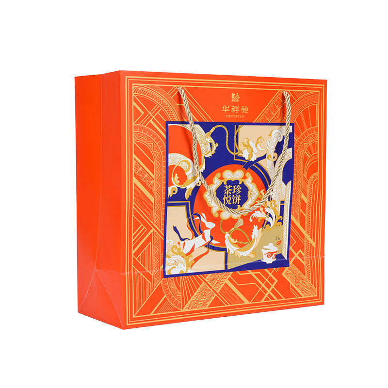 Saco de transporte para bolo em kraft/papelão branco com alça resistente à água