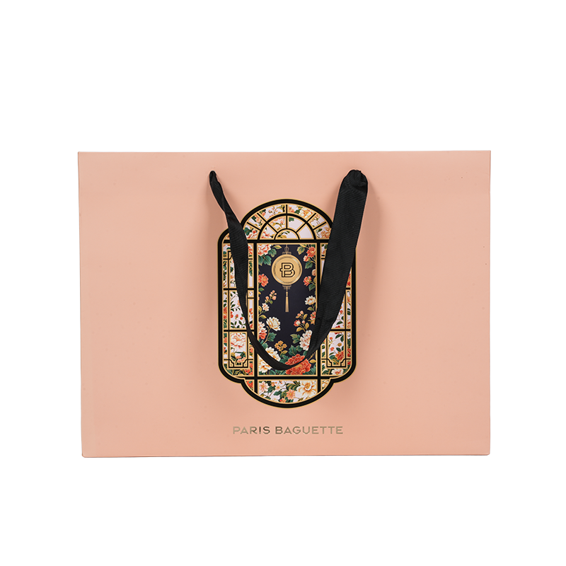 Saco de transporte para bolo em kraft/papelão branco com alça resistente à água