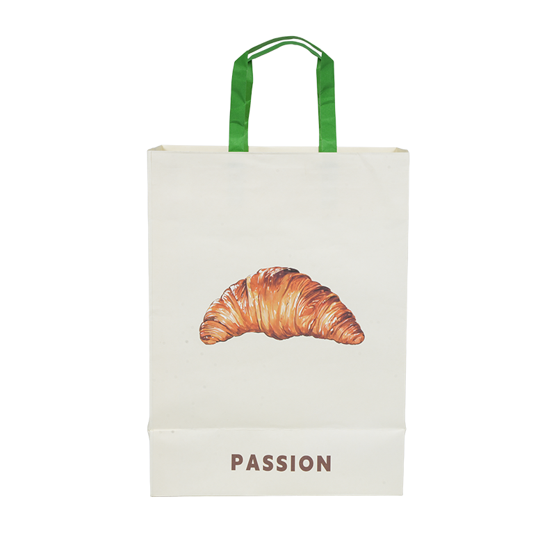 Saco de transporte para bolo em kraft/papelão branco com alça resistente à água