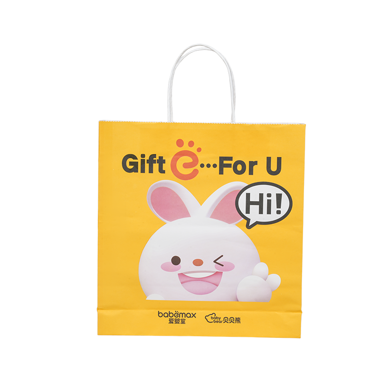 Embalagem de roupas saco de papelão branco espesso portátil horizontal