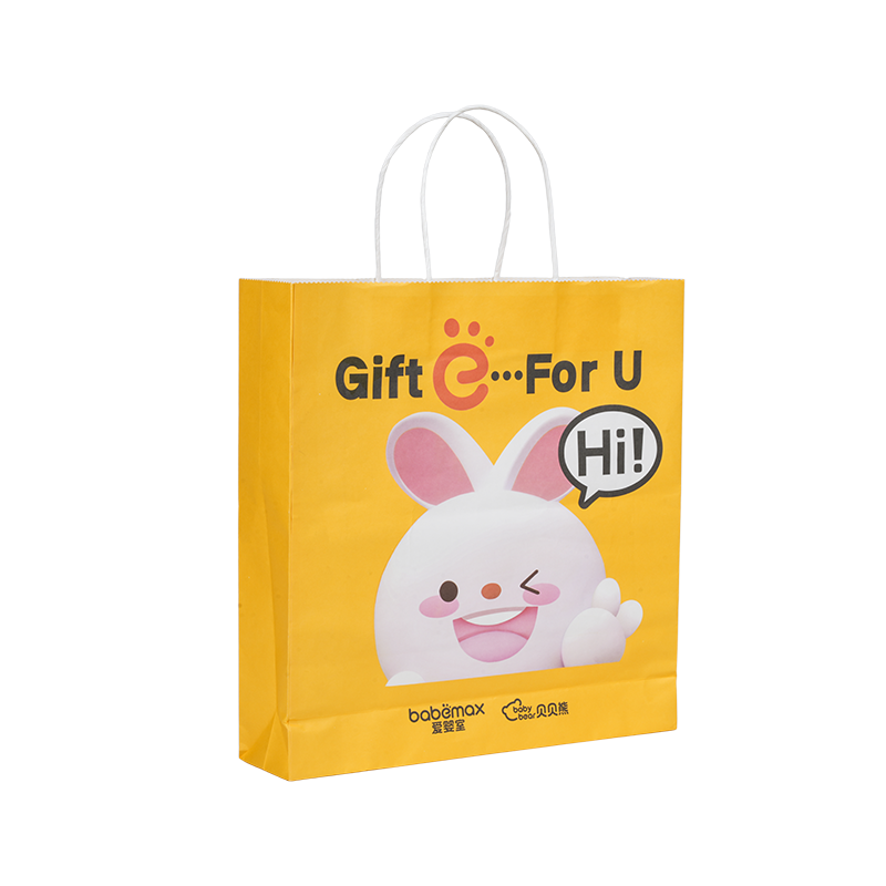 Embalagem de roupas saco de papelão branco espesso portátil horizontal