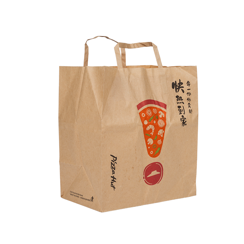 Saco de transporte para bolo em kraft/papelão branco com alça resistente à água