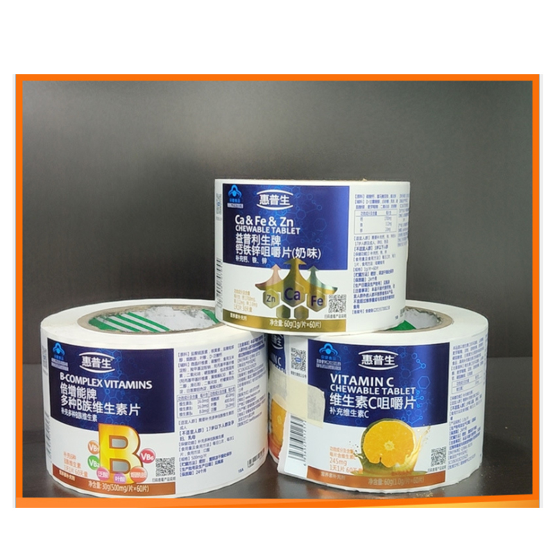 Etiquetas autoadesivas para suplementos de saúde